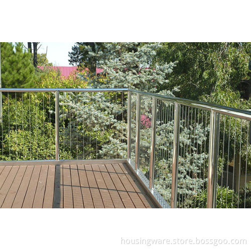 Outdoor Deck Stainless Steel Wire Rope Railing / Balustrade